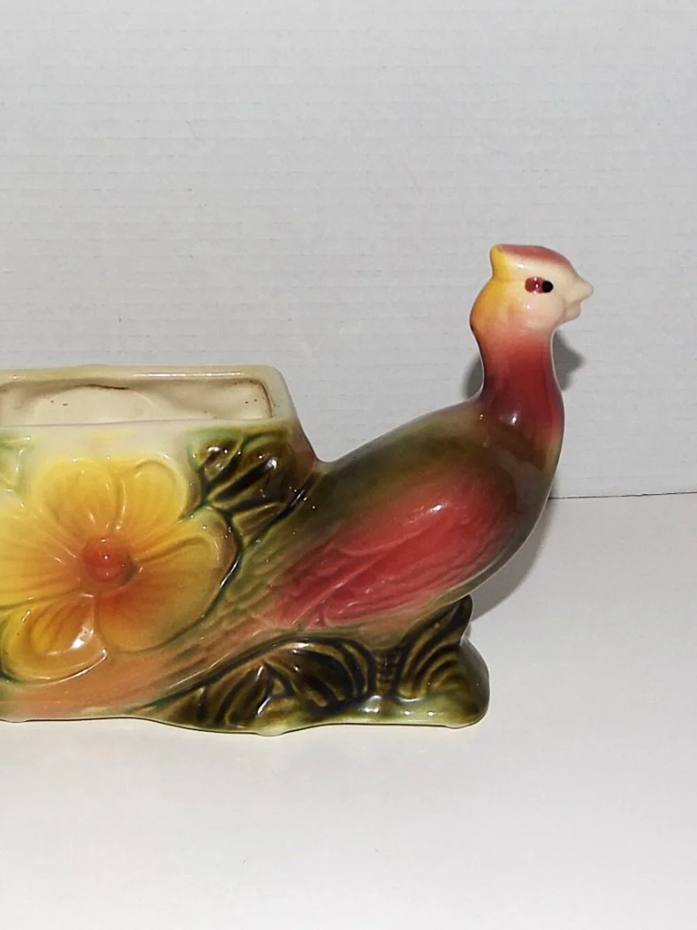 1950s Hull Pottery Ceramic Pheasant Planter #61 Marked